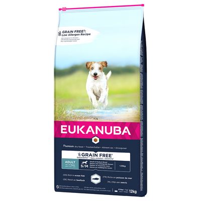 Eukanuba Grain Free Adult Small / Medium Breed with sea fish