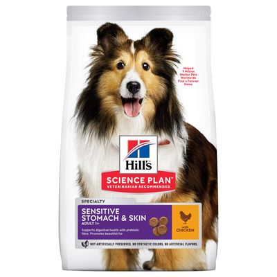 Hill's Science Plan Adult 1 + Sensitive Stomach & Skin Medium with Chicken